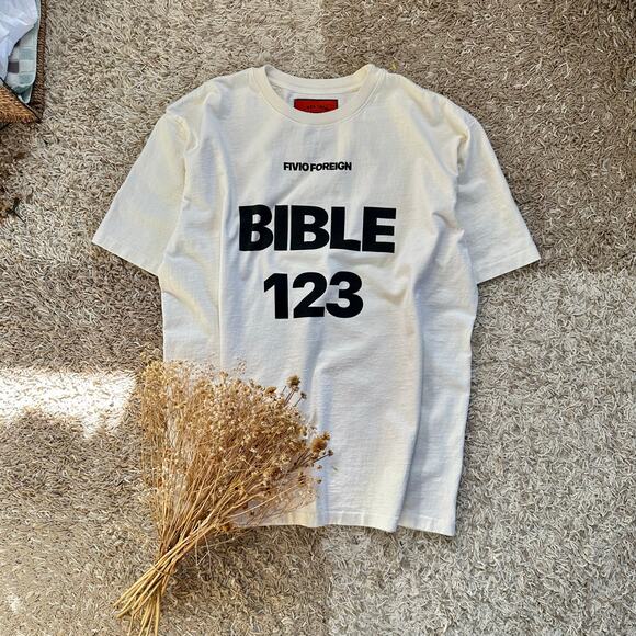 Rivington Roi Rebis Fivio Foreign Bible Promo NYC Exclusive White Tee XL RRR123 - Picture 1 of 8